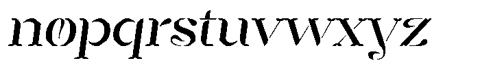 Mixera Stencil E Sl Light Expanded Font LOWERCASE