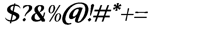 Mizhon Bold Sans Slanted Font OTHER CHARS