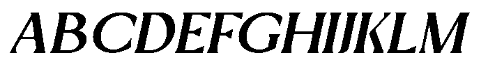 Mizhon Bold Serif Slanted Font UPPERCASE