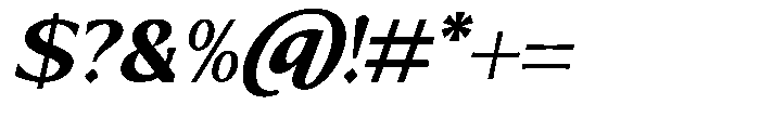 Mizhon Extra Bold Flare Slanted Font OTHER CHARS