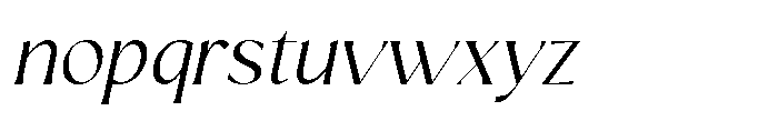 Mizhon Flare Light Slanted Font LOWERCASE