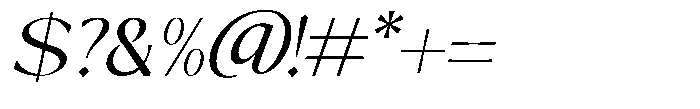 Mizhon Flare Slanted Font OTHER CHARS