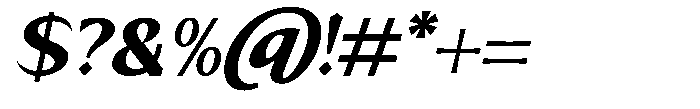 Mizhon Heavy Sans Slanted Font OTHER CHARS