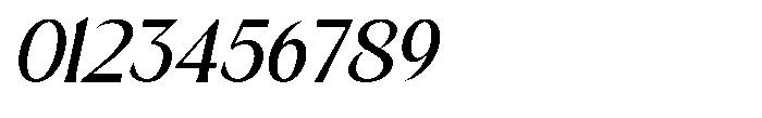 Mizhon Medium Flare Slanted Font OTHER CHARS
