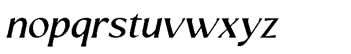 Mizhon Medium Flare Slanted Font LOWERCASE