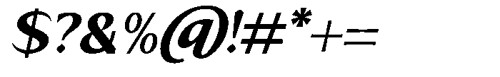 Mizhon Sans Extra Bold Slanted Font OTHER CHARS