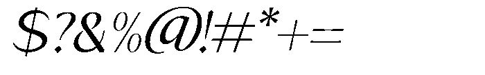 Mizhon Sans Slanted Font OTHER CHARS