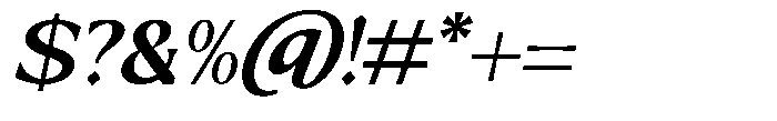 Mizhon Serif Bold Slanted Font OTHER CHARS