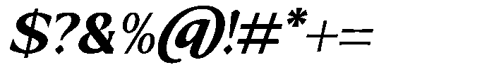 Mizhon Serif Extra Bold Slanted Font OTHER CHARS