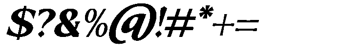 Mizhon Serif Heavy Slanted Font OTHER CHARS