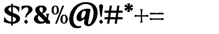 Mizhon Serif Heavy Font OTHER CHARS