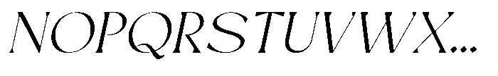 Mizhon Serif Light Slanted Font UPPERCASE