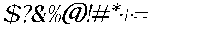 Mizhon Serif Medium Slanted Font OTHER CHARS