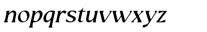 Mizhon Serif Medium Slanted Font LOWERCASE