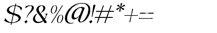 Mizhon Serif Slanted Font OTHER CHARS