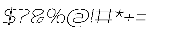 Mizzen Ultra Light Ample Italic Font OTHER CHARS