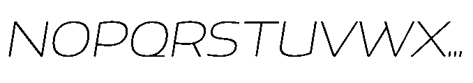 Mizzen Ultra Light Ample Italic Font UPPERCASE