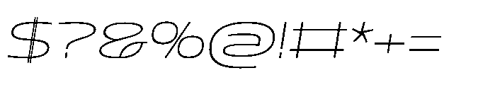 Mizzen Ultra Light Wide Italic Font OTHER CHARS