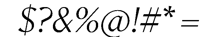MinSans BookItalic Font OTHER CHARS