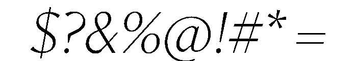 MinSans LightItalic Font OTHER CHARS