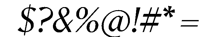 MinSans RegularItalic Font OTHER CHARS