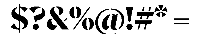 MinSansStencil Black Font OTHER CHARS