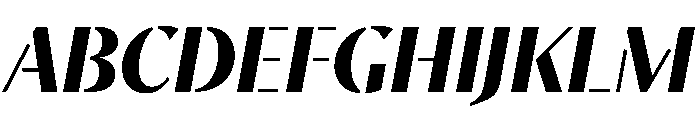 MinSansStencil BlackItalic Font UPPERCASE