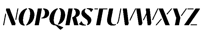 MinSansStencil BlackItalic Font UPPERCASE