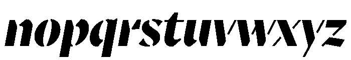 MinSansStencil BlackItalic Font LOWERCASE