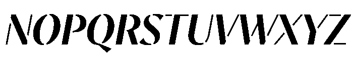 MinSansStencil BoldItalic Font UPPERCASE