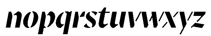 MinSansStencil BoldItalic Font LOWERCASE