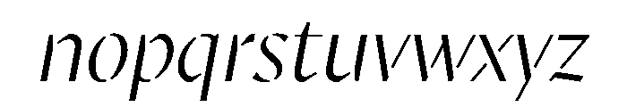 MinSansStencil BookItalic Font LOWERCASE