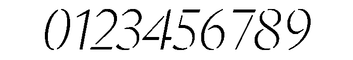 MinSansStencil LightItalic Font OTHER CHARS
