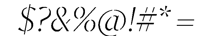 MinSansStencil LightItalic Font OTHER CHARS
