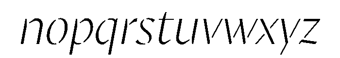 MinSansStencil LightItalic Font LOWERCASE