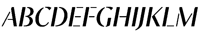 MinSansStencil MediumItalic Font UPPERCASE