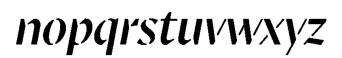 MinSansStencil MediumItalic Font LOWERCASE