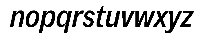 MintGroteskDisplay CondensedMediumItalic Font LOWERCASE