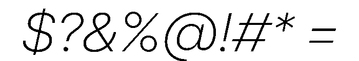 MirageTRIAL ExtralightItalic Instance Font OTHER CHARS