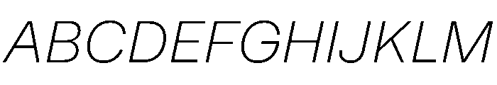MirageTRIAL ExtralightItalic Instance Font UPPERCASE