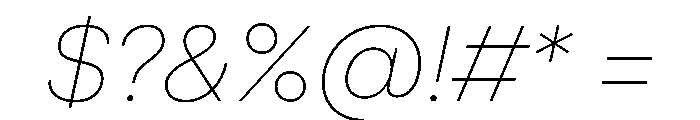 MirageTRIAL ThinItalic Instance Font OTHER CHARS