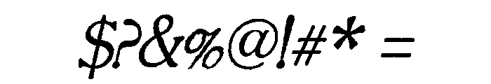 Millesime Regular Italic Font OTHER CHARS
