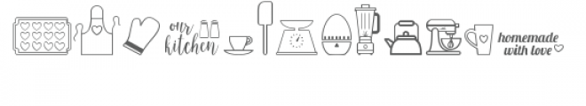 ml baking dingbats Font LOWERCASE