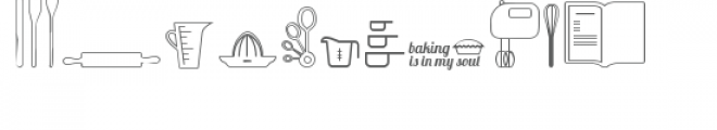 ml baking dingbats Font LOWERCASE