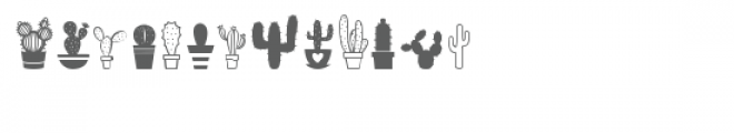 ml cactus dingbats Font LOWERCASE