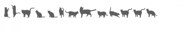 ml cat silhouettes dingbats Font LOWERCASE