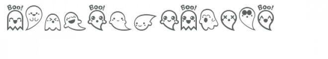 ml happy ghosts dingbats Font LOWERCASE