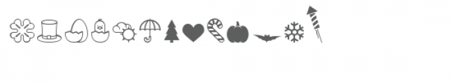 ml holiday dingbats Font LOWERCASE