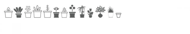 ml potted plants dingbats Font LOWERCASE