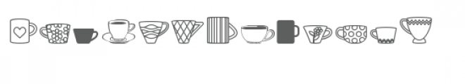 ml teacups dingbats Font LOWERCASE